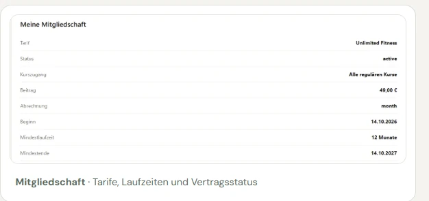 Mitgliederbereich: Mitgliedschaft