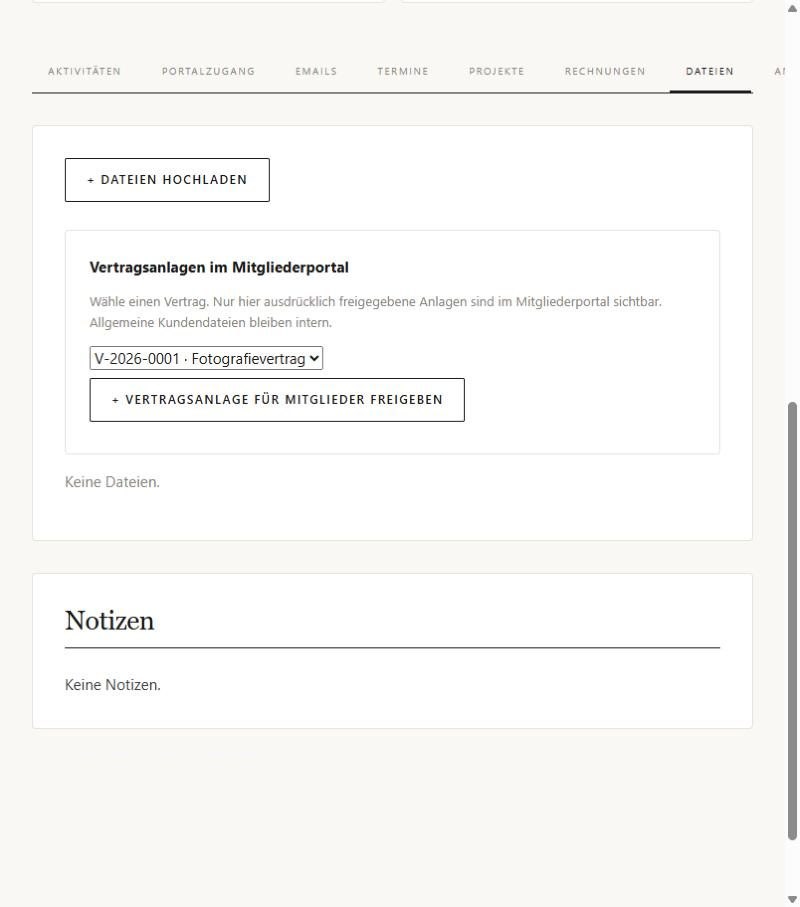 Dateien und Freigabe im Mitgliederportal