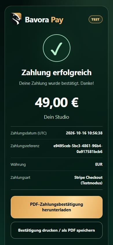 Zahlungsbestätigung für den Kunden